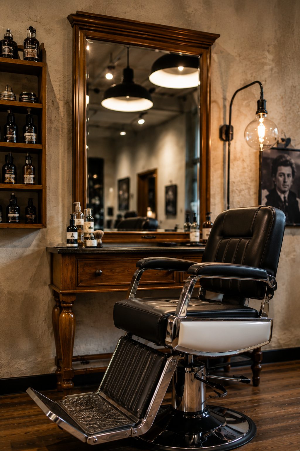 Homme et barber au Studio Andreas